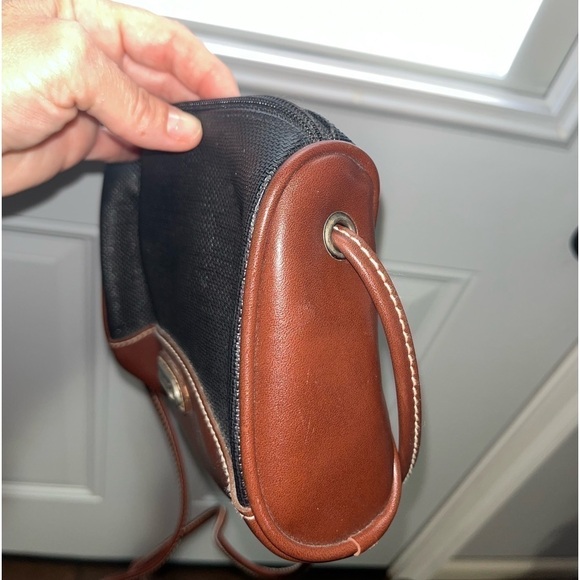 Vintage Esprit Purse Two Tone Black Brown 90s Shoulder Crossbody Bag Retro Small - Picture 11 of 12